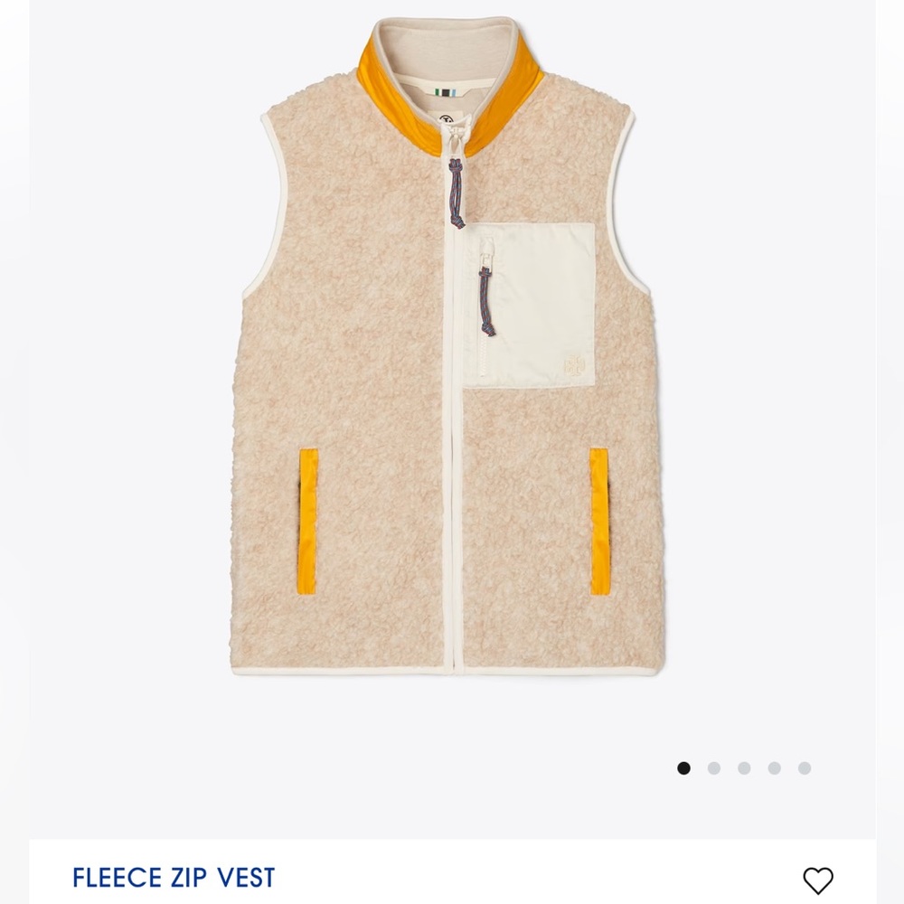 NWT Tory Sport Tory Burch Sherpa Fleece Vest, Size M
